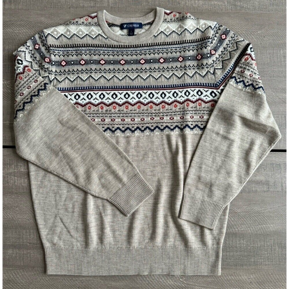 Daniel Cremieux Collection extra fine Wool Crewneck Sweater gray size large NWOT